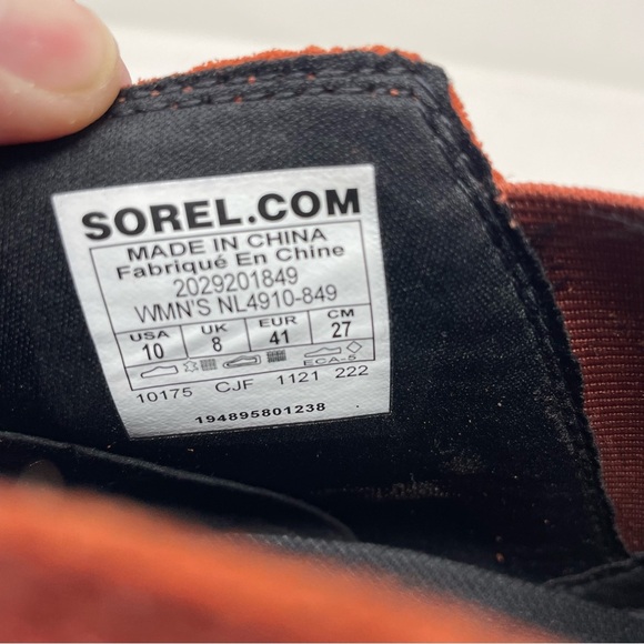 New Sorel Women's Evie Pull-on Suede Bootie Waterproof Warp Red Orange Size 9.5 - Picture 8 of 8
